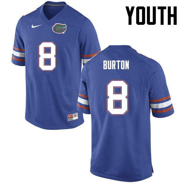 NCAA Florida Gators Trey Burton Youth #8 Nike Blue Stitched Authentic College Football Jersey YJU8464QP